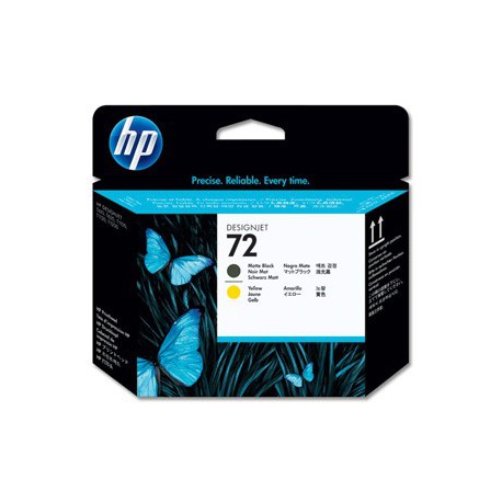 Tête d'impression noir mat et jaune HP 72