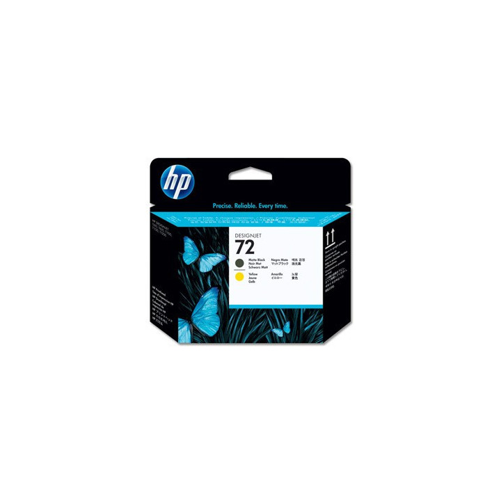 Tête d'impression noir mat et jaune HP 72
