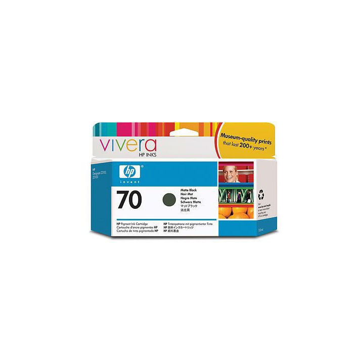 Cartouche d'encre noire mate HP 70 130 m