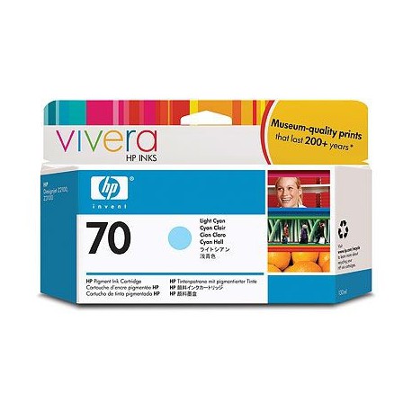 Cartouche d'encre cyan clair HP 70 130 ml
