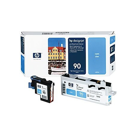 Tête d'impression cyan et dispositif de nettoyage HP 90