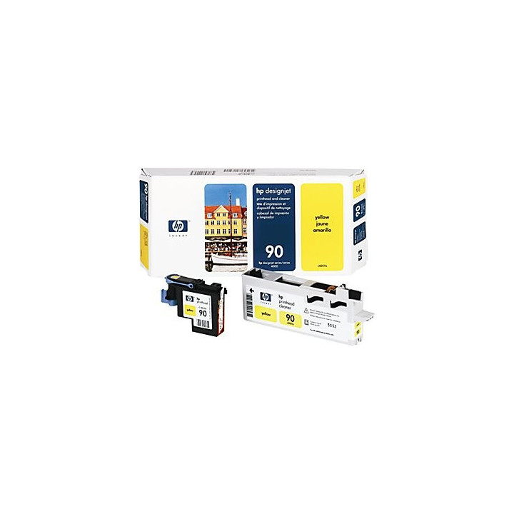 Tête d'impression jaune et dispositif de nettoyage HP 90