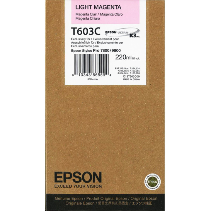 Cartouche d'encre EPSON T603C Magenta Clair - 220Ml