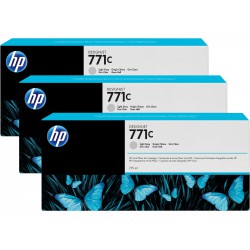 Pack 3 cartouches d'encre photo Vivid HP 771C Gris Clair - 775 ml