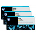 Pack 3 cartouches d'encre photo Vivid HP 771C Jaune - 775 ml B6Y34A