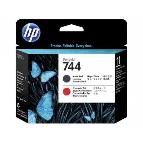 Tête d'impression Noir Mat et Rouge Chromatique HP 744