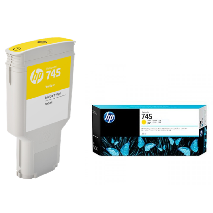 Cartouche d'encre HP 745 Jaune 300ml |Laboutiquedutraceur