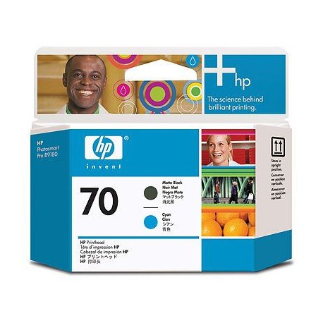 Tête d'impression mate et cyan HP 70
