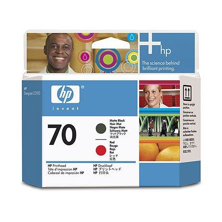 Tête d'impression Noire mate et Rouge HP 70