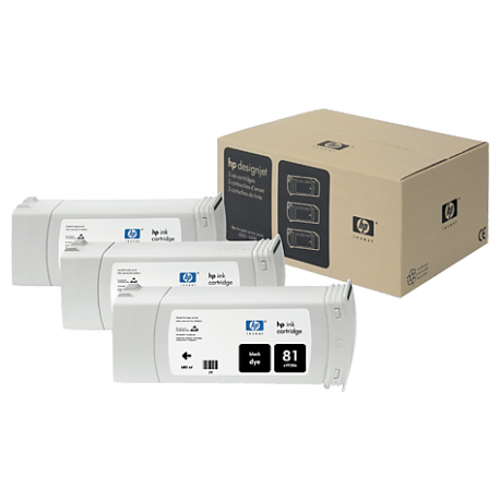 Pack x 3 Cartouches d'encre Noir HP81 680ml