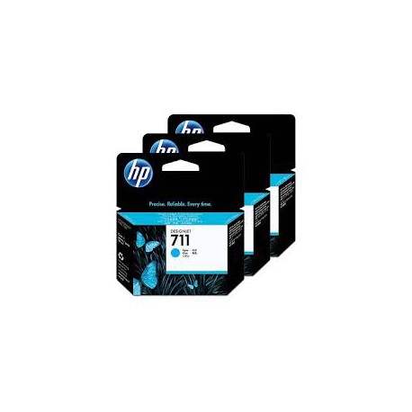 Pack x 3 Cartouche d'encre Cyan HP711 29ml