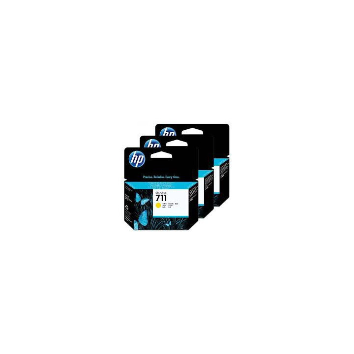 Pack x 3 Cartouche d'encre Jaune HP711 29ml