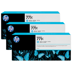 Pack 3 cartouches d'encre photo Vivid HP 771C Cyan Clair - 775 ml