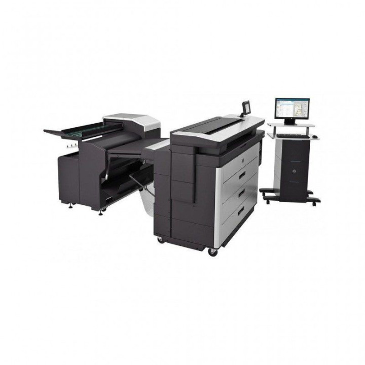 Plieuse en ligne HP F70 avec applicateur d'onglets