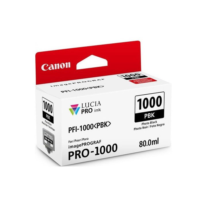 Cartouche d'encre Canon PFI-1000BK Noir photo 80 ml