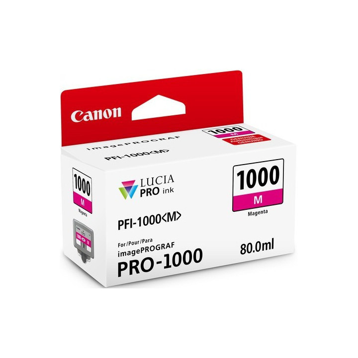 Cartouche d'encre Canon PFI-1000M Magenta 80 ml