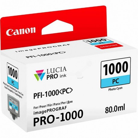 Cartouche d'encre Canon PFI-1000PC Cyan photo 80 ml