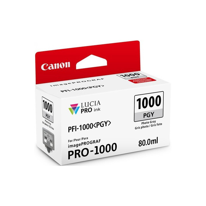 Cartouche d'encre Canon PFI-1000PGY Grise photo  80 ml