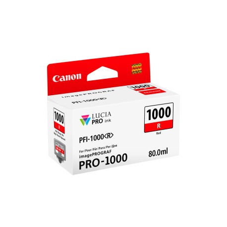 Cartouche d'encre Canon PFI-1000R Rouge 80 ml