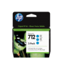 Pack de 3 cartouches d'encre HP 712 Cyan 29 ml 3ED77A
