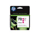 Pack 3 x cartouches d'encre HP 712 Magenta 29 ml 3ED78A
