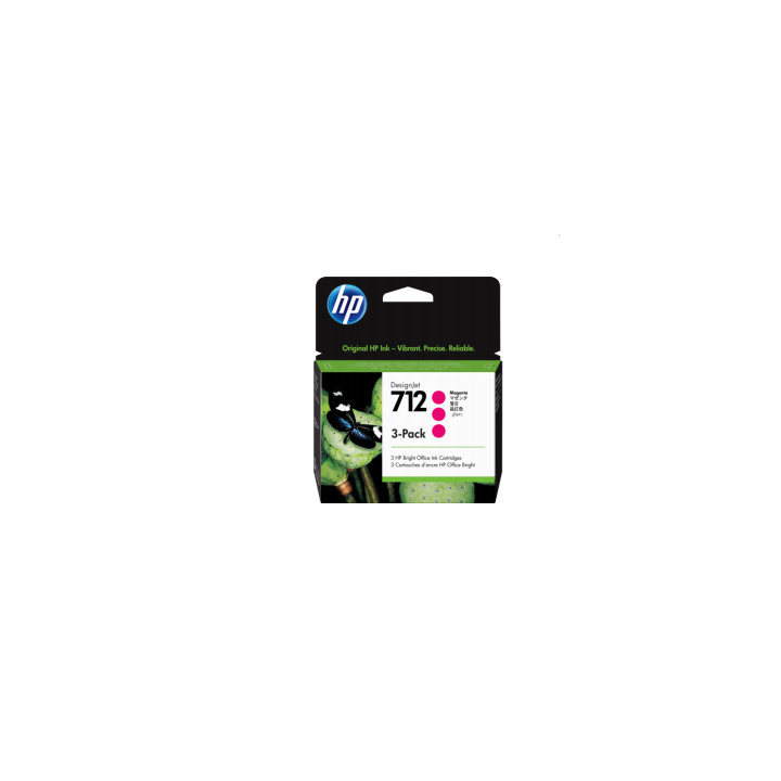 Pack de 3 cartouches d'encre DesignJet HP 712, magenta, 29 ml