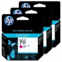 Pack x 3 Cartouche d'encre HP711 Magenta 29ml CZ135A