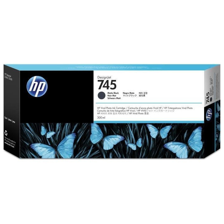 Cartouche d'encre Noir Mat HP 745 300ML
