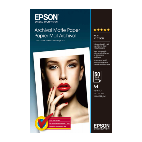 Papier Photo Epson Mat Archival 189 g/m² A4 C13S041342