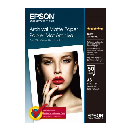 Papier Photo Epson Mat Archival 189 g/m² A3 C13S041344
