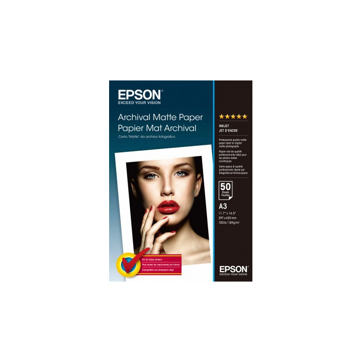 Papier Photo Epson Mat Archival 189 g/m² A3 C13S041344