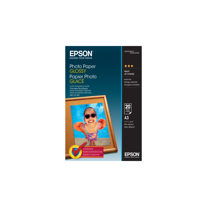 Papier Photo Epson Brillant 200 g/m² A3 C13S042536