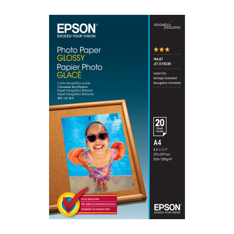 Papier Photo Epson Brillant 200 g/m² A4 C13S042538