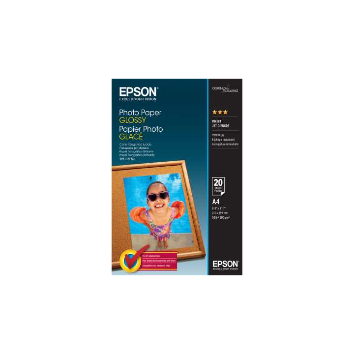 Papier Photo Epson Brillant 200 g/m² A4 C13S042538