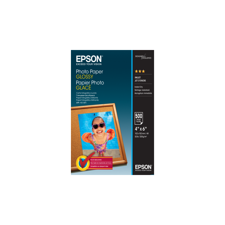 Papier Photo Epson Brillant 200 g/m² (10*15cm) C13S042549 -500 feuilles