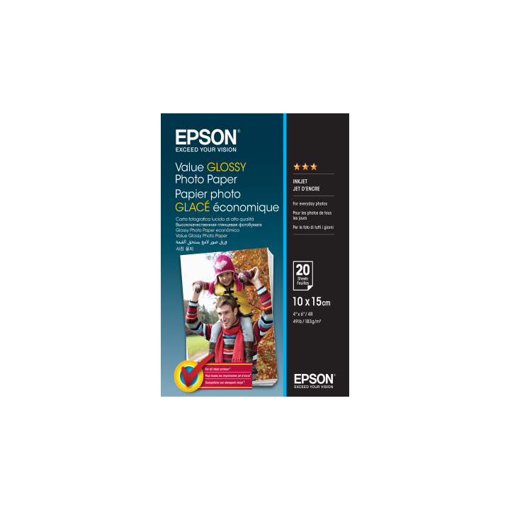 Papier Photo Epson Brillant économique 183 g/m² (10*15cm) 20 feuilles