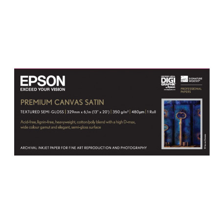 Papier EPSON Toile Premium Canvas Satin 350g/m² 13" C13S041845
