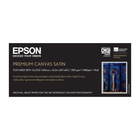 Papier EPSON Toile Premium Canvas Satin 350g/m² A1 C13S041847