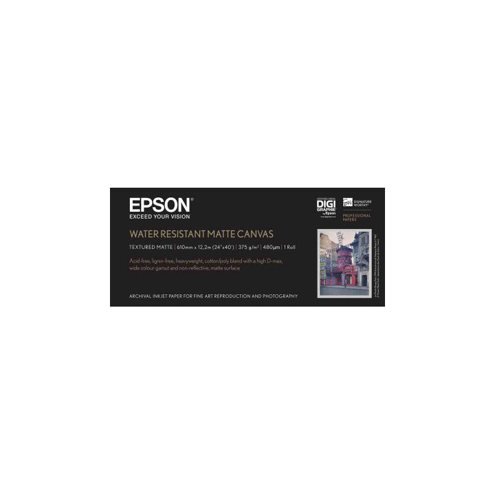 Papier EPSON Toile Canvas Matte Water Resist 375g/m² A1 (0,610x12,2m)