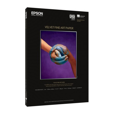 Papier EPSON d'Art Velvet 260g/m² A2 (0,420x0,594m) -25 feuilles