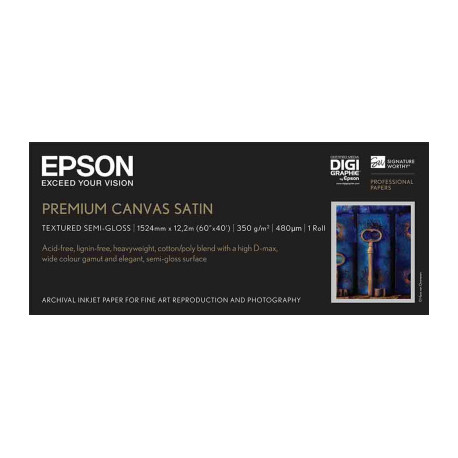 Papier EPSON Toile Premium Canvas Satin 350g/m² A0+ 60" (1,524x12,2m)