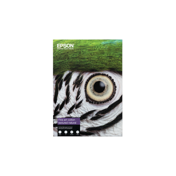 Papier EPSON Fine Art Cotton Textured Natural 300 g/m² A3+ - 25 feuilles