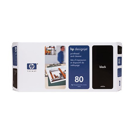 Tête d'impression noire et dispositif de nettoyage HP nº 80