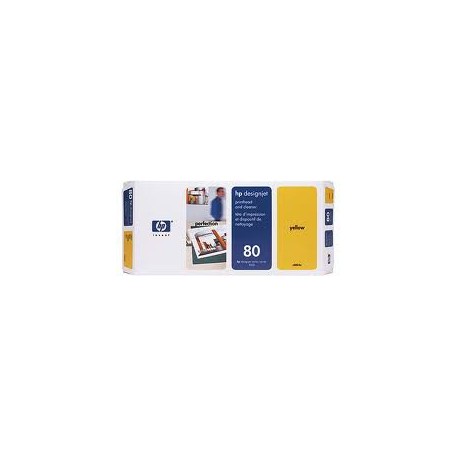 Tête d'impression jaune et dispositif de nettoyage HP nº 80