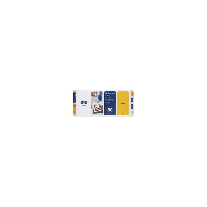 Tête d'impression jaune et dispositif de nettoyage HP nº 80